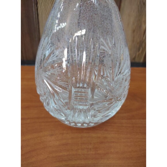 Vintage Genie Bottle Clear Glass Crystal Diamond Cut Liquor Barware Decanter - Picture 6 of 8